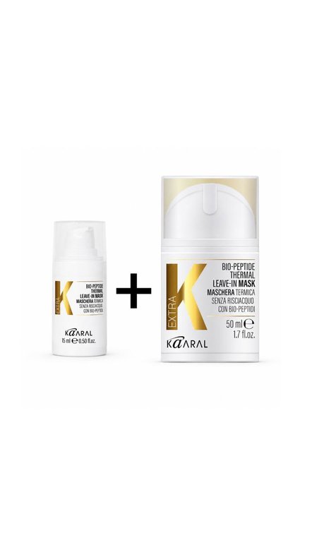 KAARAL EXTRA K BIO-PEPTIDE THERMAL LEAVE-IN MASK 1+1 (15ml*50ml) كارال ماسك حراري معالج للشعر مع عرض قطعة مجانية